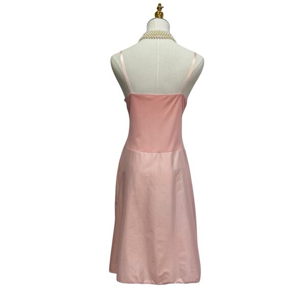 Vintage 50s Henson Kickernick Peachy Pink Nylon Rosebud Full Slip Dress Size M - Picture 6 of 7